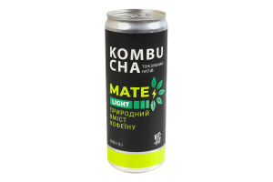 Напій бродіння фільтрований непастеризований з цукром Mate Light Kombucha Vit-Fit з/б 0.33л