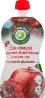 Сок-смузи прямой отжим с мякотью стерилизированный яблочно-вишневый Garden Gadz д/п 185мл