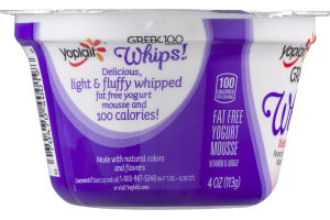 Yoplait Greek 100 Whips! Fat Free Yogurt Mousse Blueberry