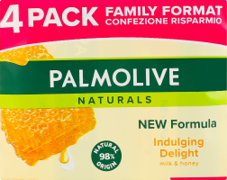 Мыло твердое Молочко и мед Indulging delight Naturals Palmolive 4х90г