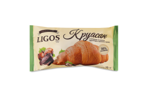 Круасан з начинкою зі смаком шоколадно-горіхового крему , ТМ "LIGOS" 70г