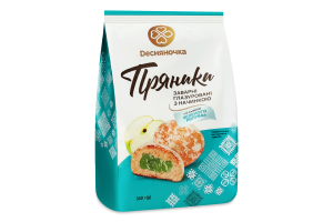 Пряники заварные глазированные с начинкой Со вкусом зеленого яблока Dесняночка м/у 300г