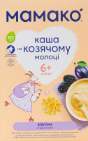 Каша молочна суха для дітей від 6міс швидкорозчинна на козячому молоці вівсяна з чорносливом Мамако к/у 200г
