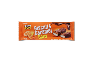 Набір батончиків Choco Fun Biscuit&Caramel мол шок