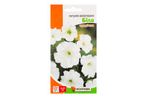 Насіння Квіти Петунія біла 0,1г Яскрава