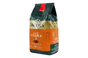 Кофе натуральный жареный в зернах Classico Cafe crema Jacobs м/у 1кг