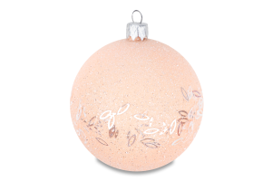 Куля новорічна мокко пластик пастель/рис 8см КМ