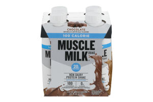 Muscle Milk 100 Calorie Non-Dairy Protein Shake, Chocolate, 20g Protein, Ready to Drink, 11 fl. oz., 4-Pack