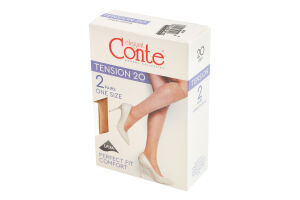 Напівпанчохи жіночі Conte elegant Tension 20den 23-25 natural 2пари