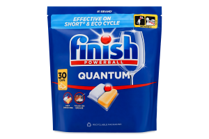 Средство для мытья посуды в посудомоечных машинах Лимон Quantum Powerball Finish 30шт