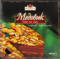 Коржі д/торта Медовик з ядрами бобів арахісу 500г Мерсі