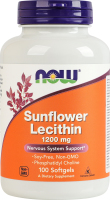 Добавка диетическая гелевые капсулы 1200мг Подсолнечный лецитин Now 100шт