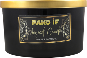 Свічка ароматична Magical candle Amber Patchouli парафін скло 450г Пако ІФ