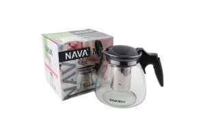 Чайник заварочный стеклянный с фильтром 1.1л №10-224-011 Misty Nava 1шт