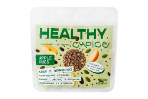 Каша из плющеной чернозерной спельты, ячменя и льна с яблоком изюмом и корицей Apple hugs Healthy Choice д/п 300г