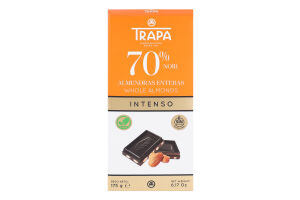 Шоколад 70% чорний з мигдалем Intenso Trapa к/у 175г
