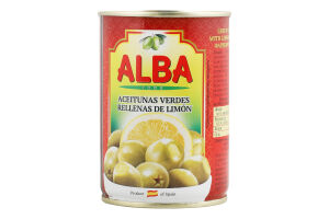 Оливки фаршировані лимоном 300мл ж/б з ключем Alba Food