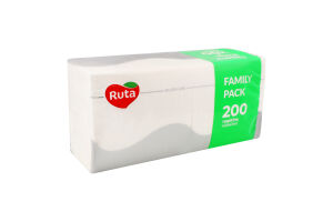 Салфетки бумажные 235х235мм Family pack Ruta 200шт