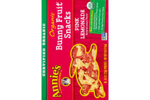 Annie's Homegrown Organic Bunny Fruit Snacks Pink Lemonade - 5 CT