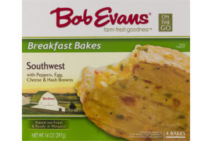 Bob Evans Breakfast Bakes Southwest with Peppers, Egg, Cheese & Hash Browns - 4 CT