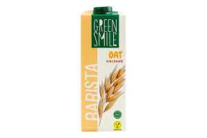 Напиток овсяный ультрапастеризованный обогащенный кальцием Barista Green Smile т/п 1л