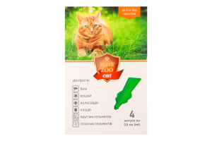 Розчин д/профілактики та знищення паразитів у котів до 5кг 4*0,5мл Elite Zoo
