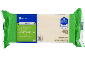 SE Grocers Chunk Low-Moisture Part-Skim Mozzarella Natural Cheese