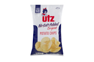 Utz No Salt Added Original Potato Chips Family Size