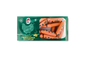 Сосиски варені з м'яса курки та з сиром Наша ряба в/с охол кг
