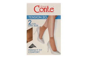 Шкарпетки жіночі Conte elegant Tension 20den 23-25 natural 2пари