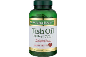 Nature's Bounty Fish Oil 1000mg Dietary Supplement - 220 CT