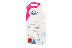 Смужки для депіляції воскові для чутливої шкіри обличчя Minima Veet 20шт