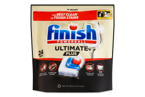 Капсулы для мытья посуды в посудомоечных машинах Ultimate Plus Powerball Finish 24шт