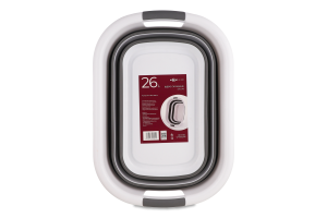 Відро MBM My Home складане біло-сіре 26л BIN-18