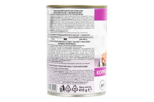 Корм д/котів з смаком яловичини 415г ж/б Дасті