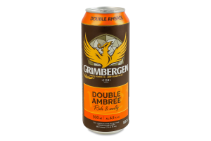 Пиво спеціальне 500мл 6.5% темне пастеризоване Double ambree Grimbergen з/б