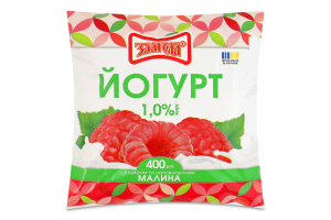 Йогурт 1% с сахаром и наполнителем Малина Злагода м/у 400г