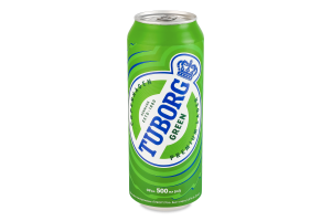 Пиво 500мл 4.6% светлое пастеризованное Green Tuborg ж/б