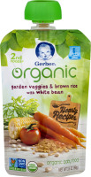 Gerber Organic Baby Food Garden Veggies & Brown Rice with White Bean