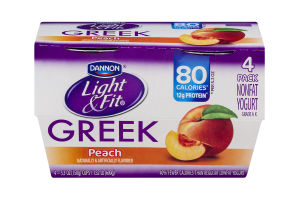 Dannon Light & Fit Greek Nonfat Yogurt Peach - 4 CT