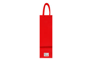 Пакет подарочный для бутылки красный однотонный №1437730 Greenwich Products Co. Limited 1шт