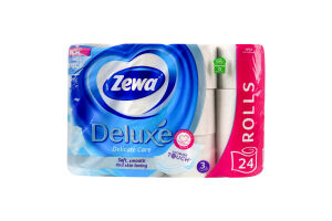 Бумага туалетная 3-х слойная Delicate care Deluxe Zewa 24шт