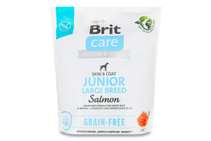 Корм д/молодих собак великих порід беззерновий з лососем сухий 1кг Бріт Кеа