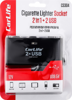Розгалужувач прикурювача 2в1 2USB 12В 5A 60см КарЛайф
