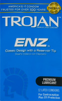 Trojan ENZ Premium Lubricant Latex Condoms - 12 CT