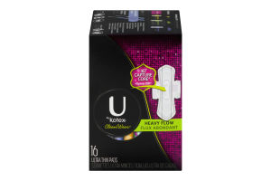 U By Kotex Clean Wear Ultra Thin Pads Heavy Flow - 16 CT