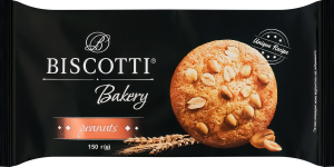 Печиво здобне пісочно-відсадне з арахісом Bakery Biscotti м/у 150г