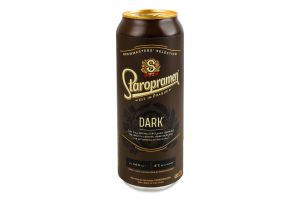 Пиво 480мл 4.4% темное пастеризованное Dark Staropramen ж/б