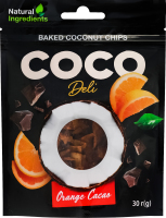 Чипси кокосові з апельсином та какао Coco Deli д/п 30г