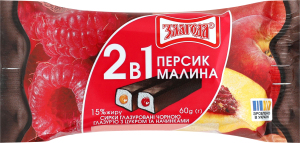 Сырки глазированные 15% с сахаром и начинками 2в1 Персик-малина Злагода м/у 2х30г